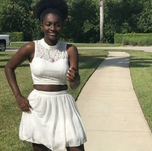 Formal White Two Piece Dress